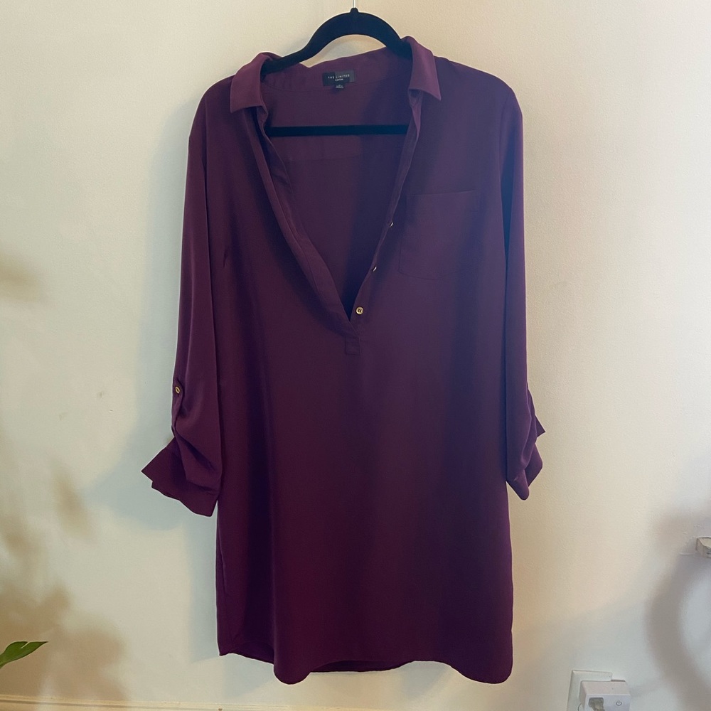 Plum Silk T-Shirt Dress